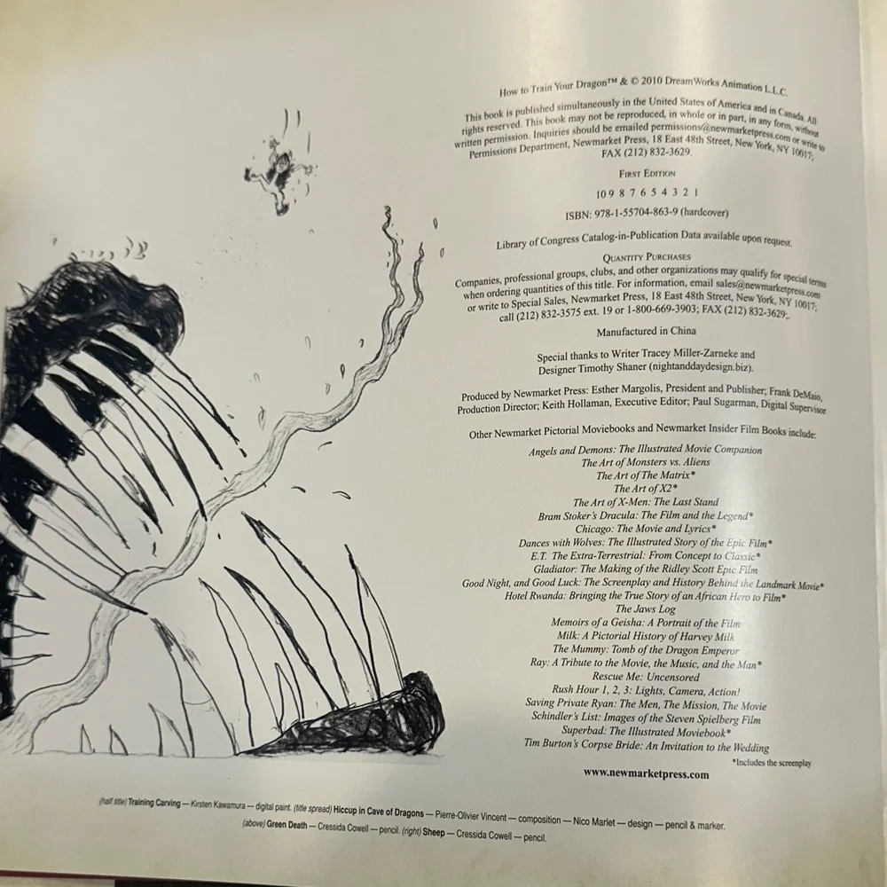 The Art of How to Train Your Dragon Dream Works Art Book Cressida Cowell 2010 - Picture 3 of 6